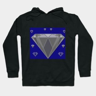 Silver diamond on sapphire Hoodie